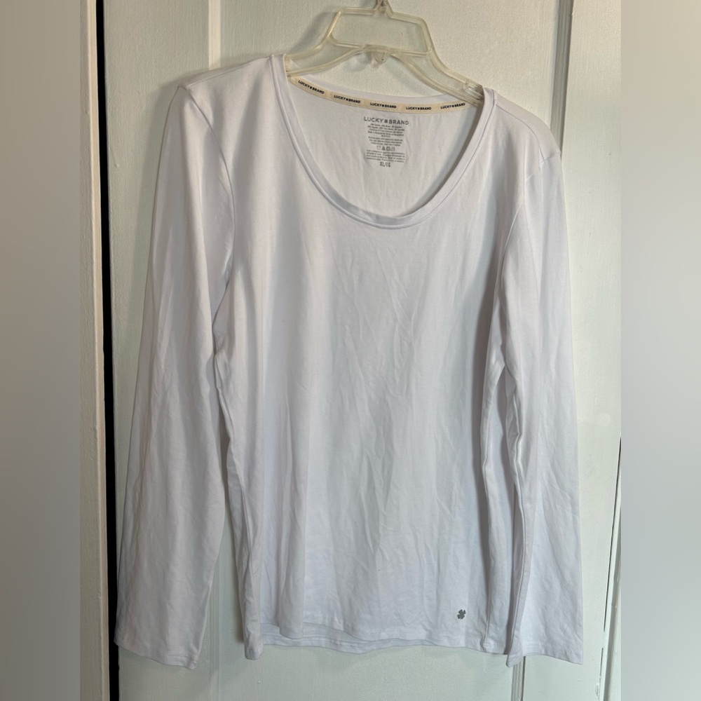 Lucky Brand Womens New Without Tags XL Long Sleeve Tee White